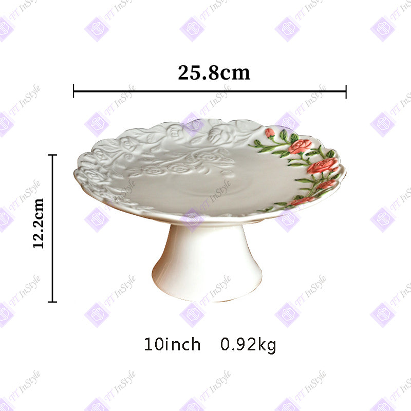 Porcelain - Floral Dessert Plates French Style