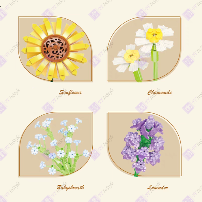 Toy Building Block - Flower (Sunflower & Mixed Flowers)