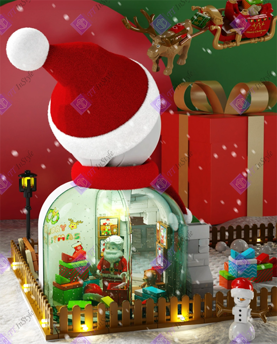 Toy Building Block - Christmas Snowman Gift House