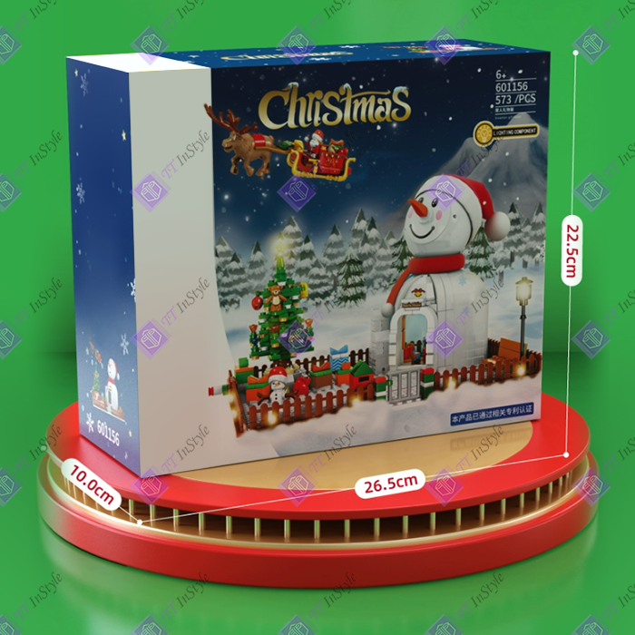Toy Building Block - Christmas Snowman Gift House