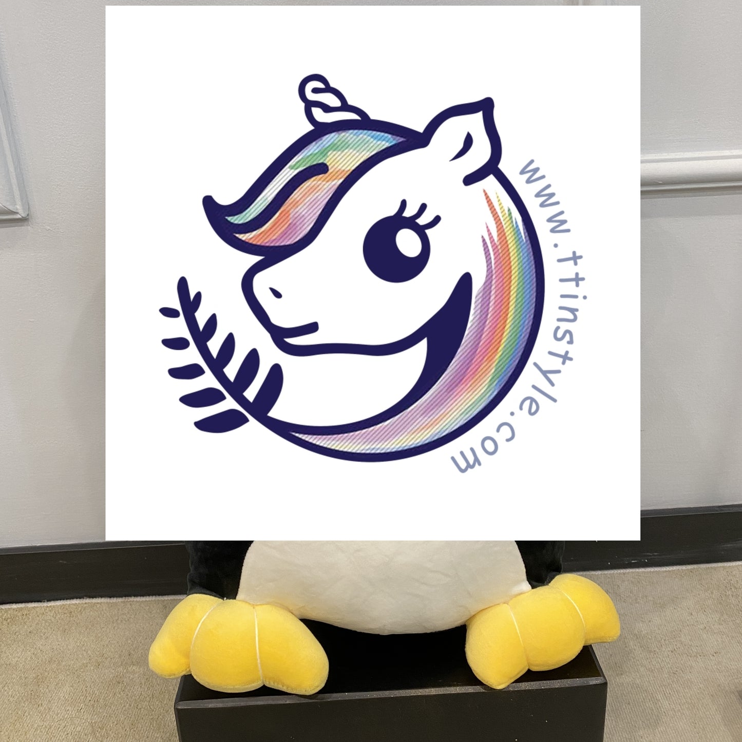 Cool black penguin plush toy