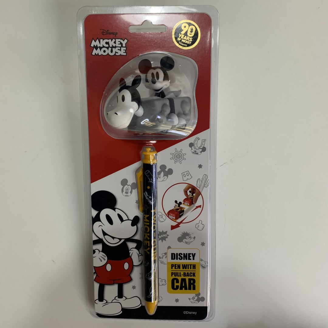 Disney Pen With Pull-back Car And Classic Mickey Series Bobblehead Pen