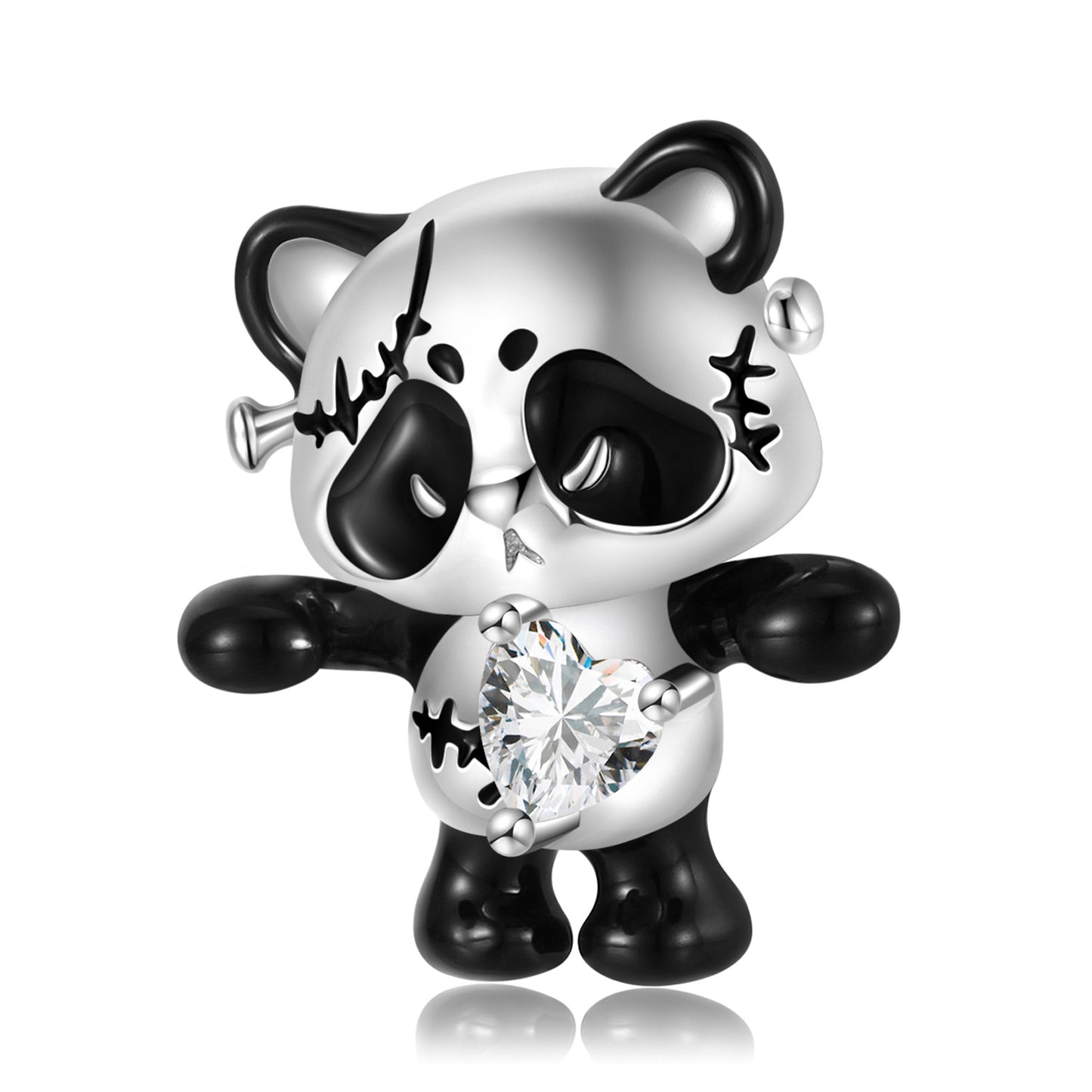 Original Design Panda Doll Charms for Bracelets in S925 Sterling Silver