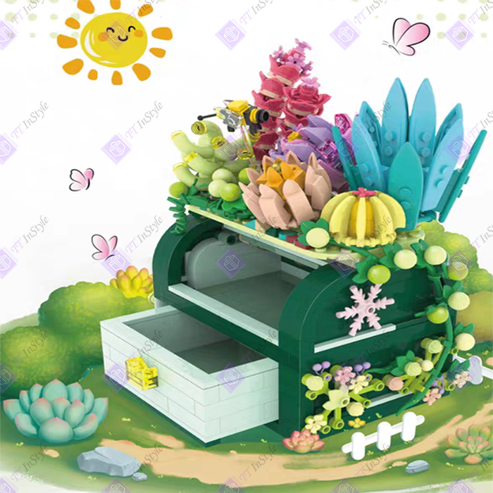 Toy Building Block - Flower (Succulents Box)