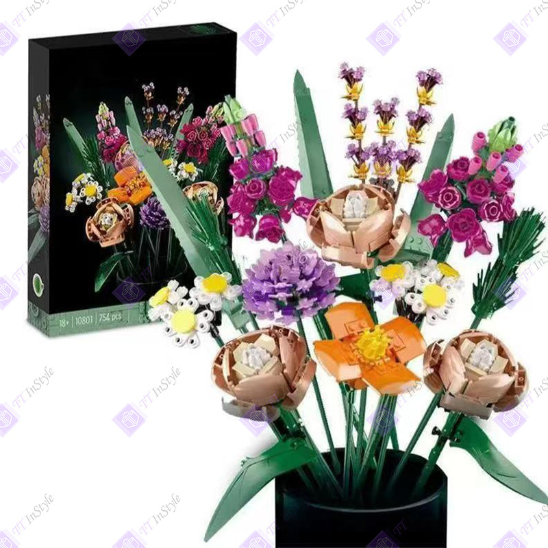 Toy Building Block - Flower (Mixed Roses Bouquet)