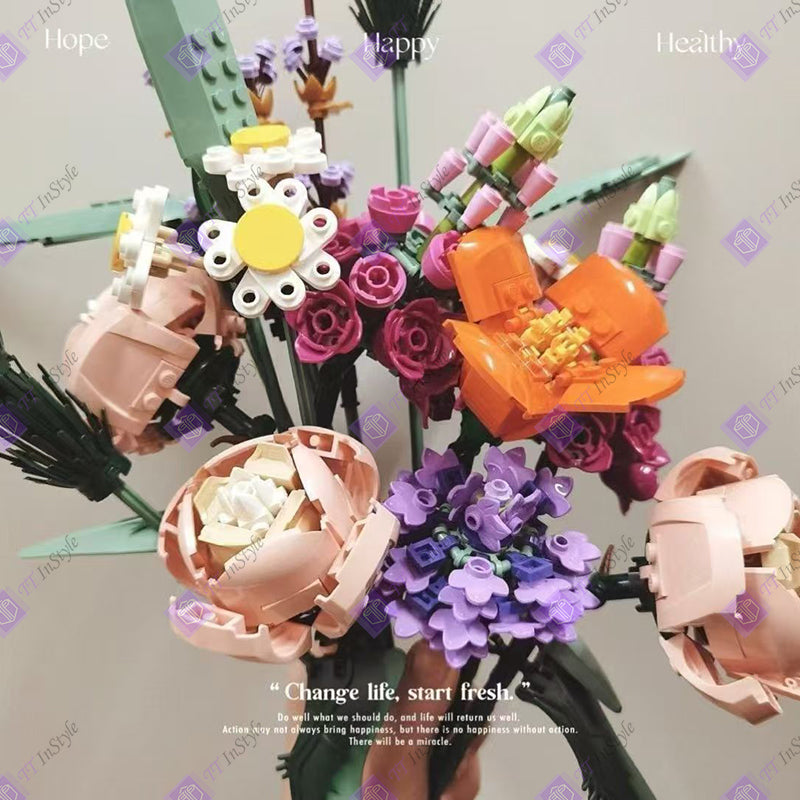 Toy Building Block - Flower (Mixed Roses Bouquet)