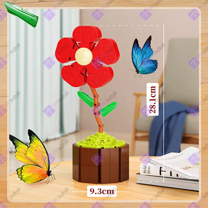 Toy Building Block - Flower (Big Red Flower)