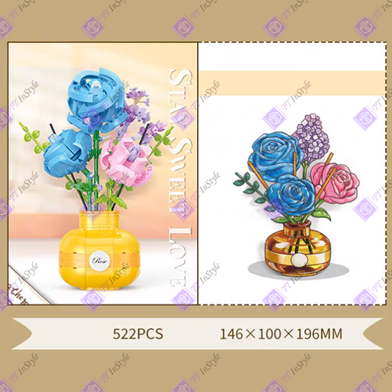 Toy Building Block - Flower with Vase