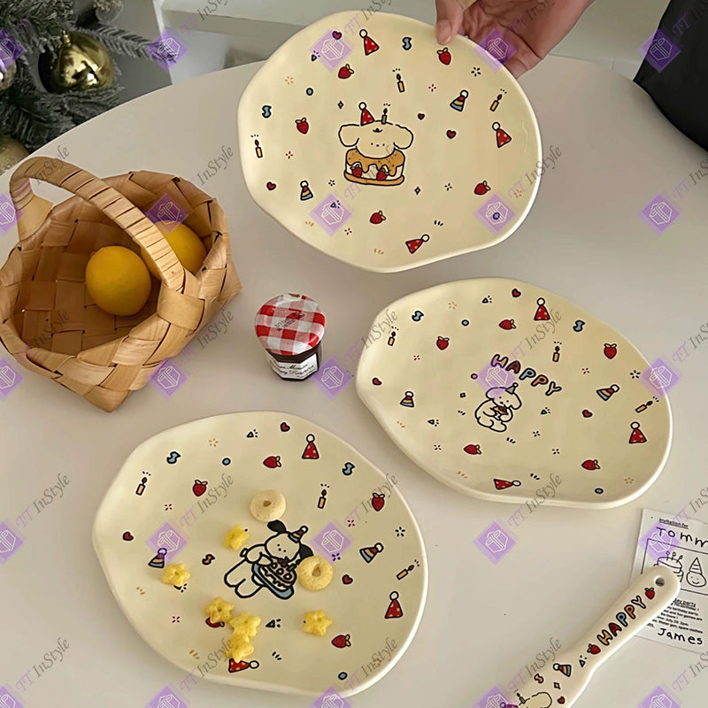 Porcelain - Plate (Puppy & Birthday)