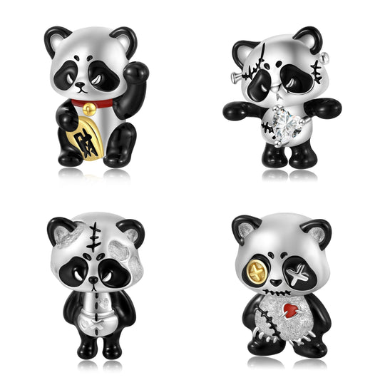 Original Design Panda Doll Charms for Bracelets in S925 Sterling Silver