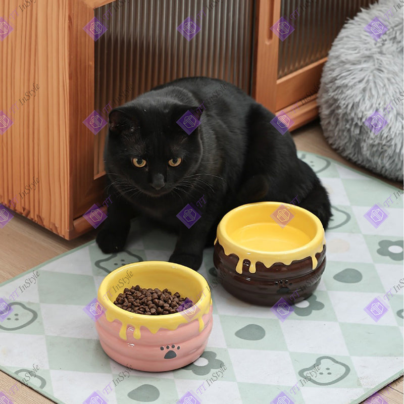 Pet Ware - Porcelain Bowl & Bamboo Stand