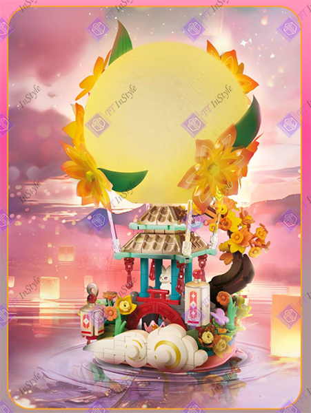 Toy Building Block - Flower (Mid-Autumn Festival Moon Light & Pavilion)