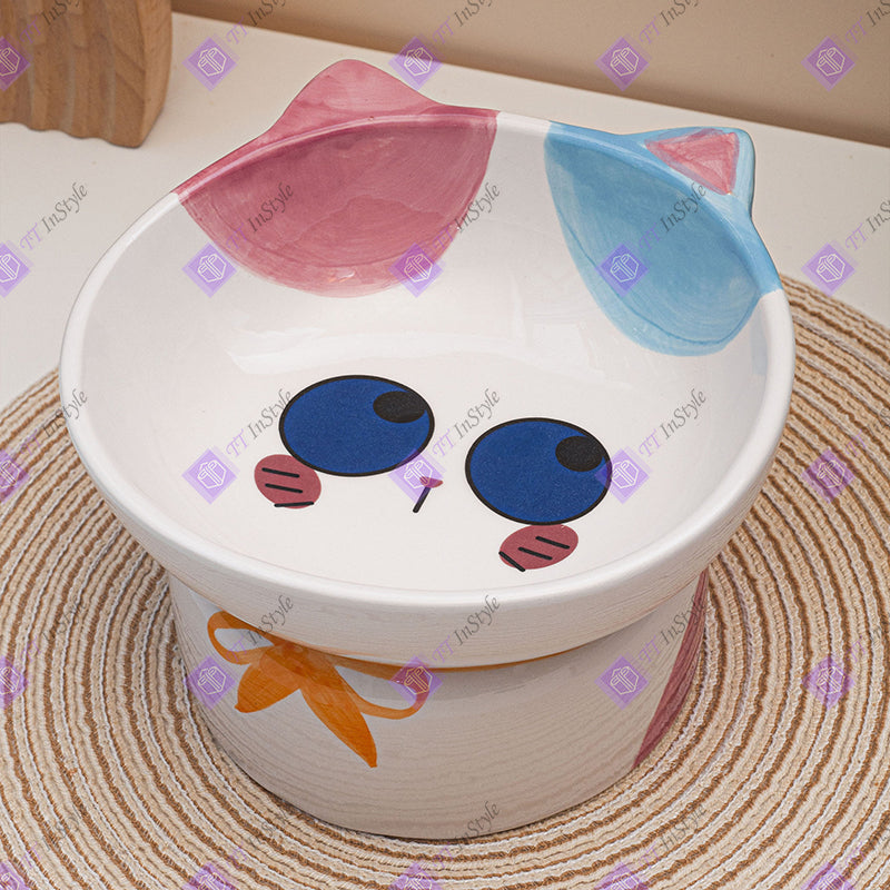 Pet Ware - Porcelain Bowl & Bamboo Stand