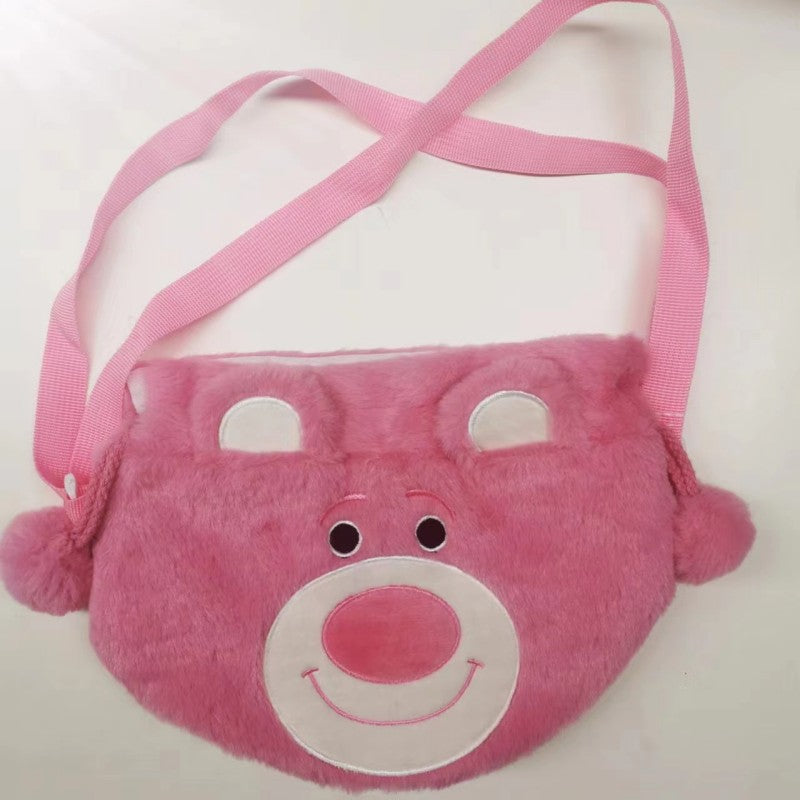 Pink strawberry bear plush BagToy Kids Birthday Gift