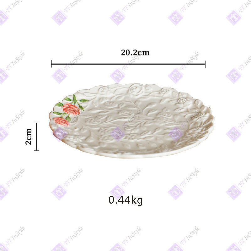 Porcelain - Floral Dessert Plates French Style