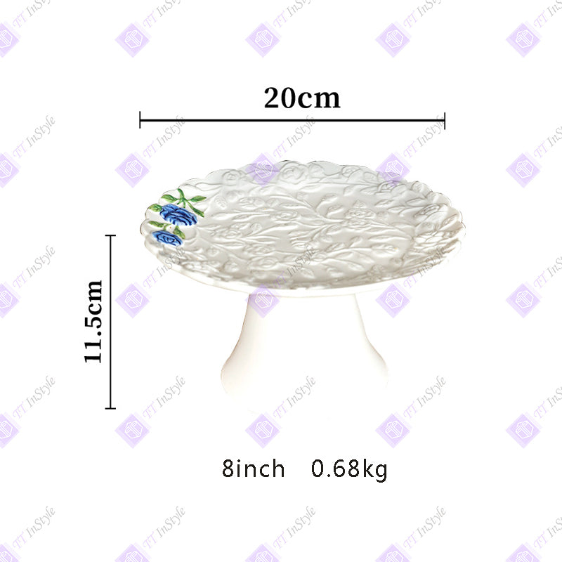Porcelain - Floral Dessert Plates French Style