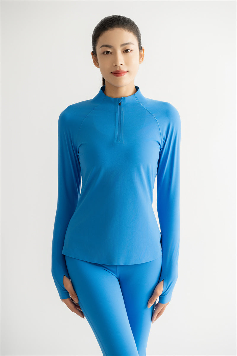 Women's Cropped Half Zip Sports Top