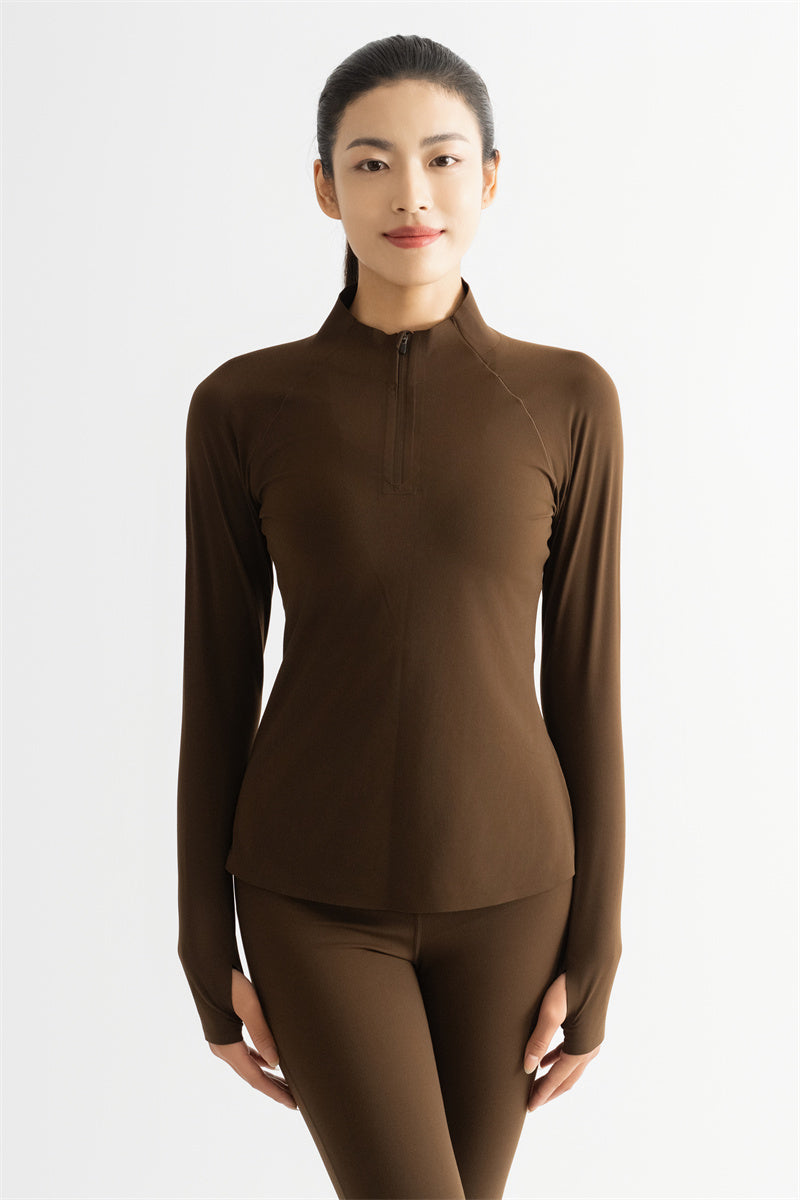 Women's Cropped Half Zip Sports Top