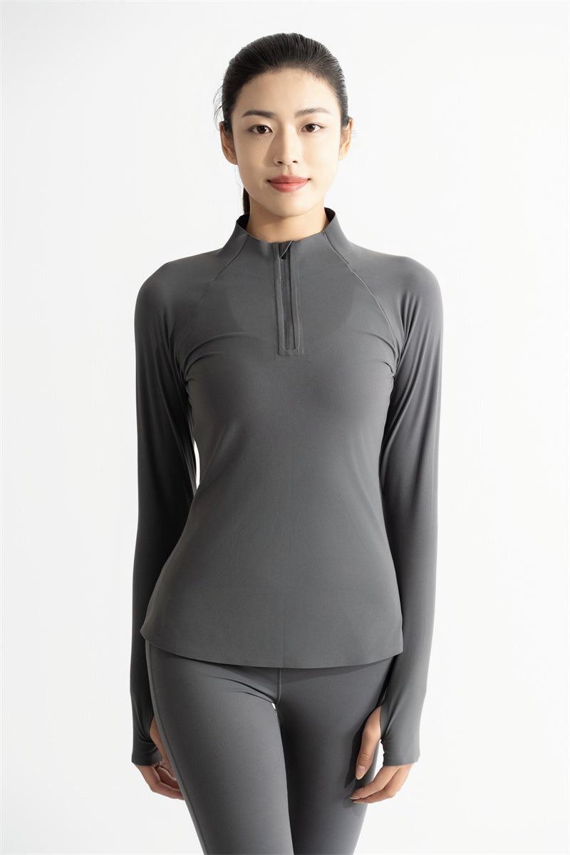 Women's Cropped Half Zip Sports Top