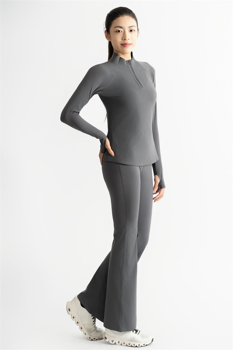 Women's Cropped Half Zip Sports Top