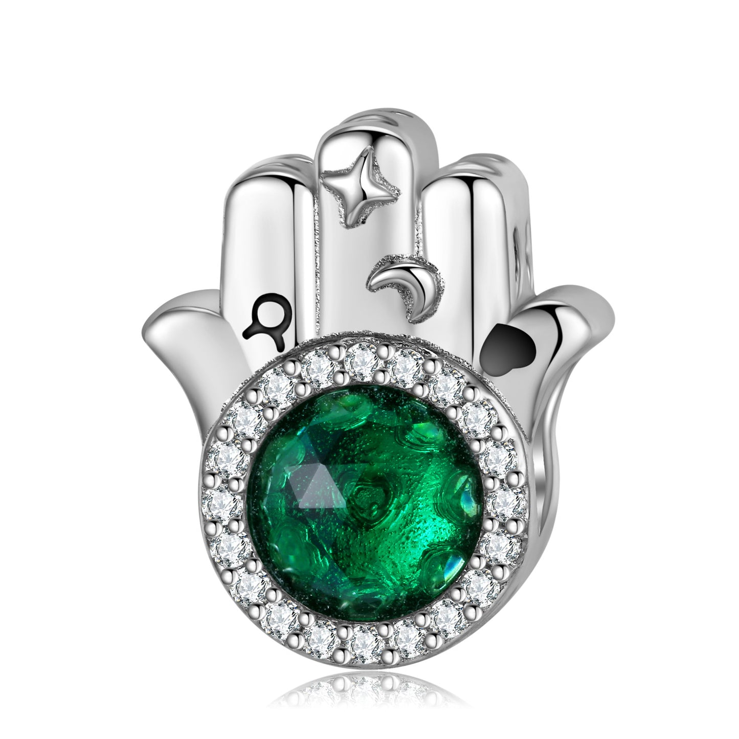 Shine The Hand of Fatima Charms for Bracelet and Necklace in S925 Sterling Silver