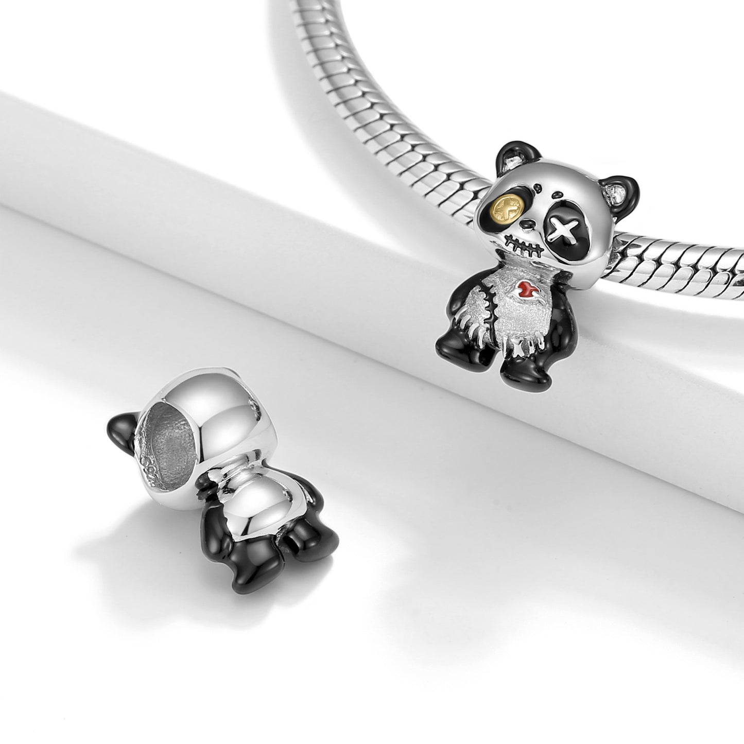 Original Design Panda Doll Charms for Bracelets in S925 Sterling Silver