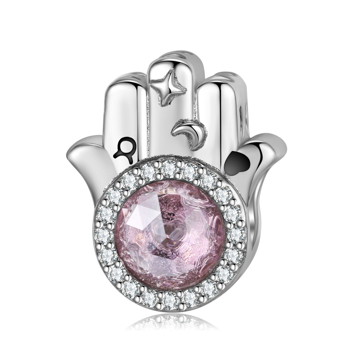 Shine The Hand of Fatima Charms for Bracelet and Necklace in S925 Sterling Silver