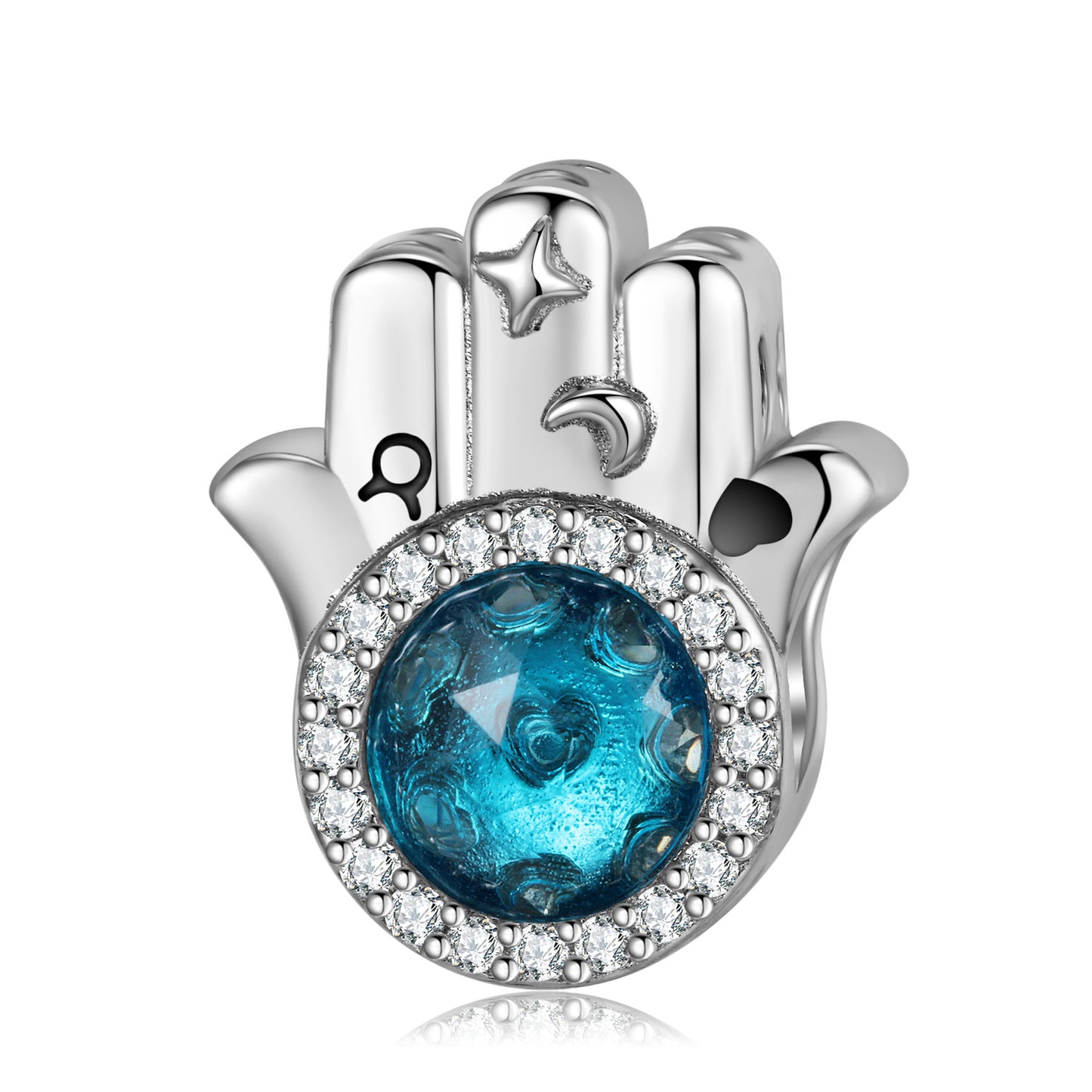 Shine The Hand of Fatima Charms for Bracelet and Necklace in S925 Sterling Silver