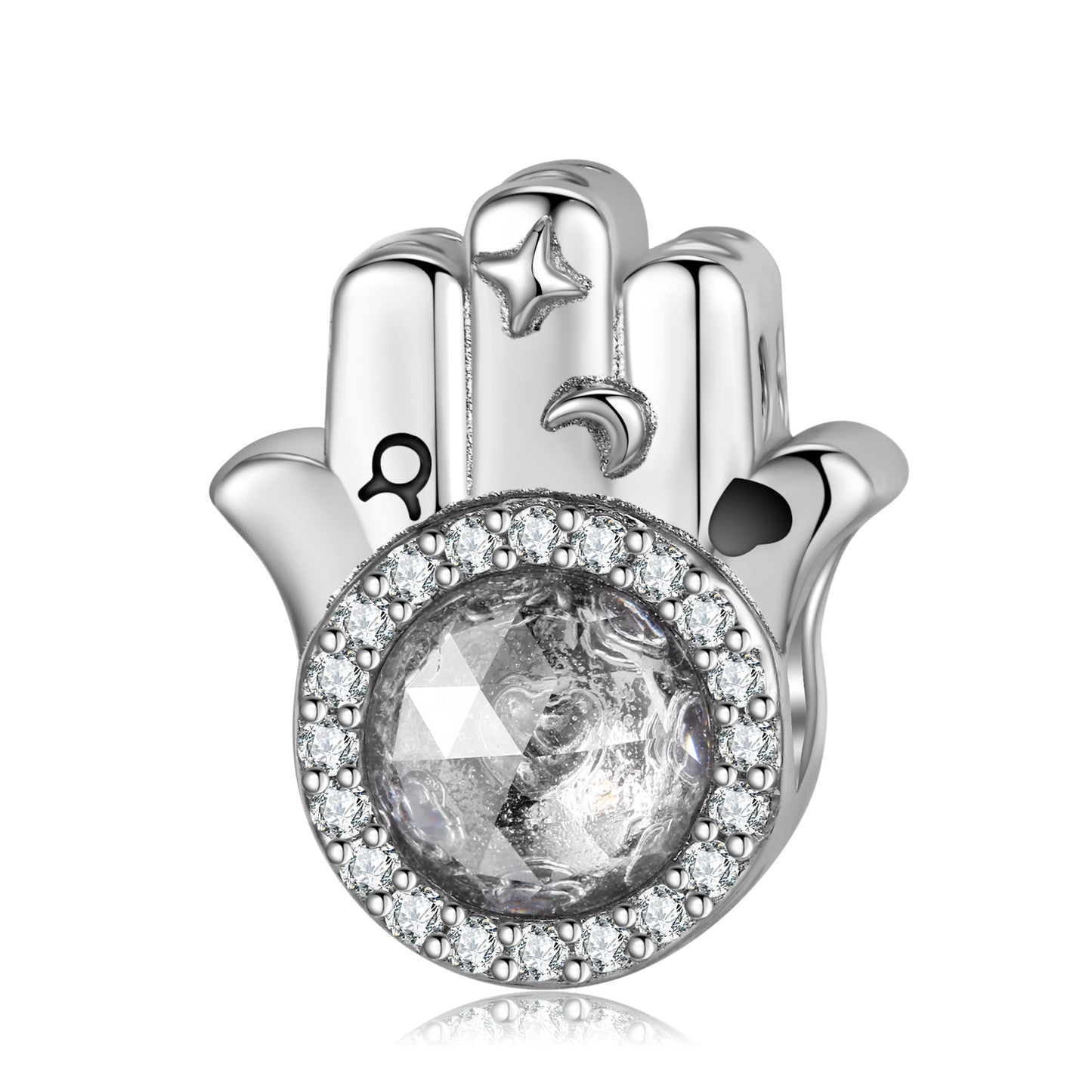 Shine The Hand of Fatima Charms for Bracelet and Necklace in S925 Sterling Silver