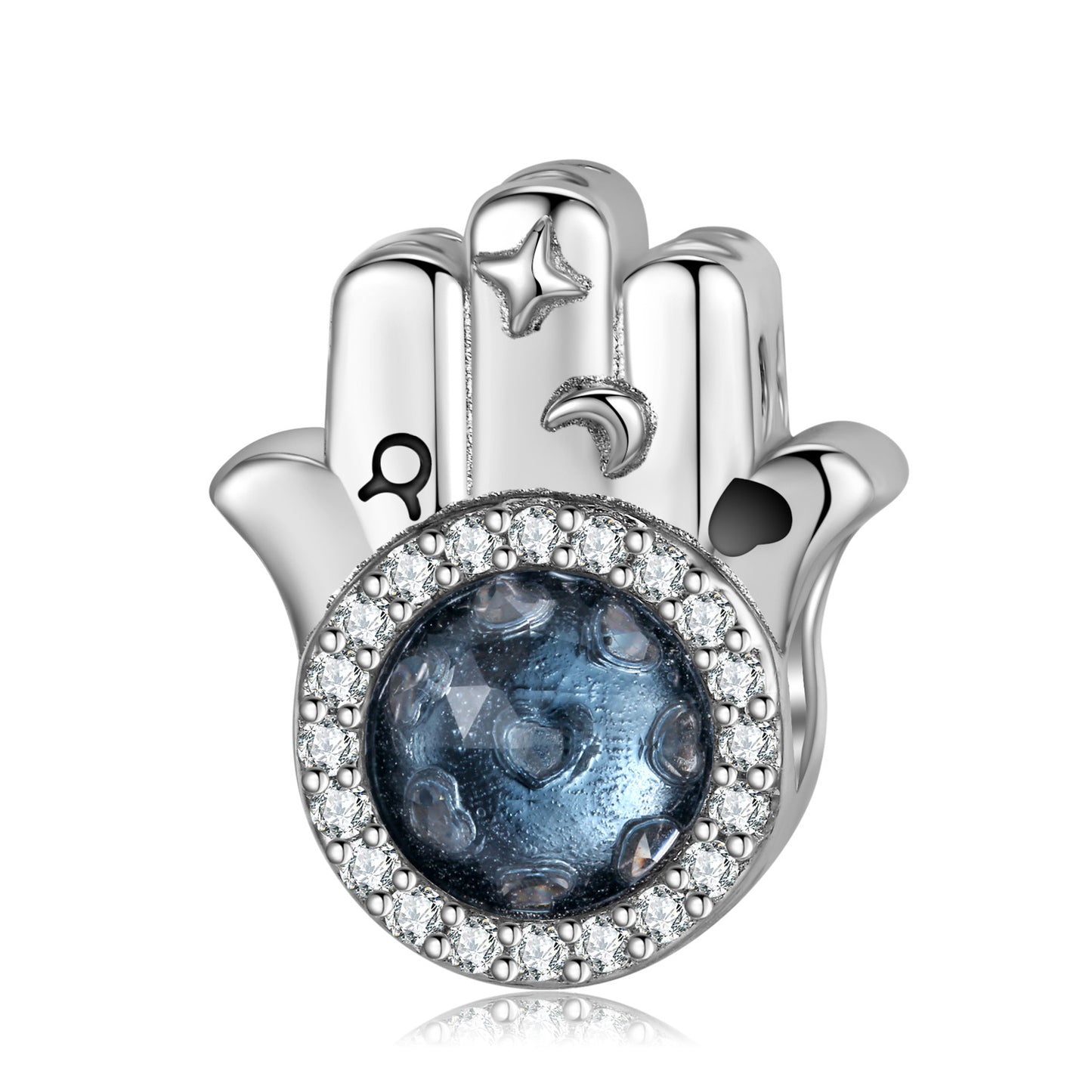 Shine The Hand of Fatima Charms for Bracelet and Necklace in S925 Sterling Silver