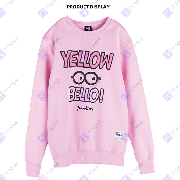Minions Hoodies Yellow Bello (pink)