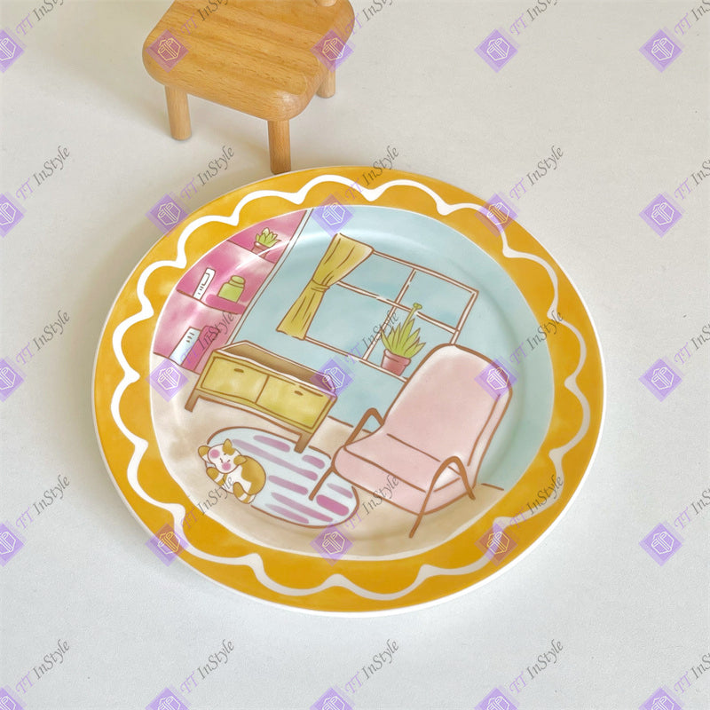 Porcelain - Plate (Cat & Family)
