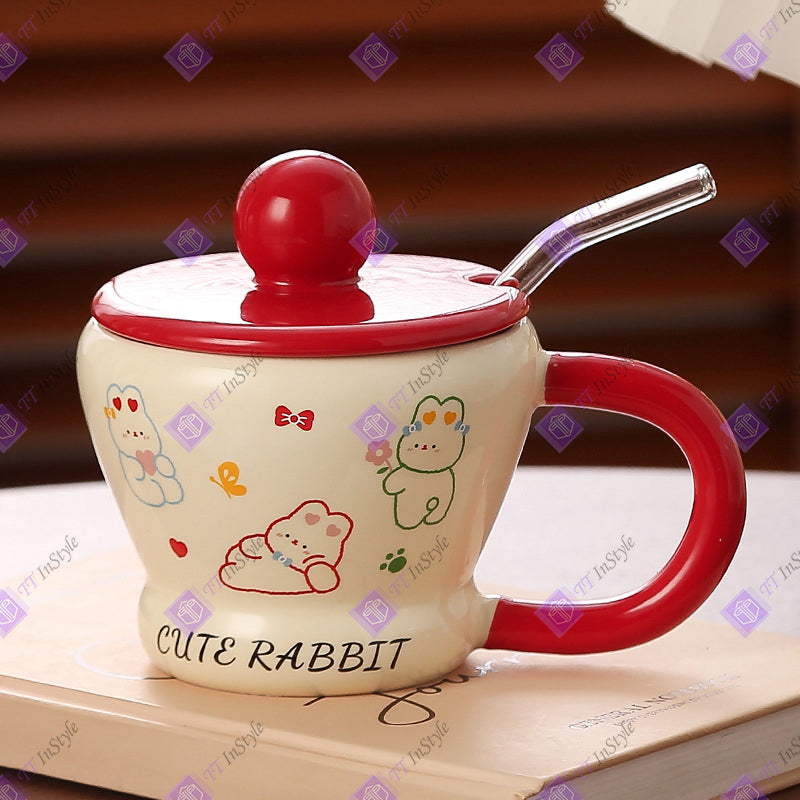 Porcelain - Mugs (Bunny, pink & red)