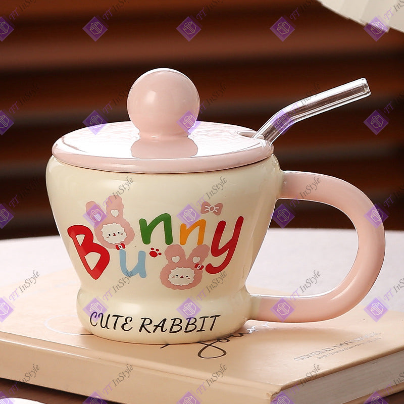 Porcelain - Mugs (Bunny, pink & red)