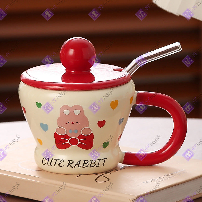 Porcelain - Mugs (Bunny, pink & red)