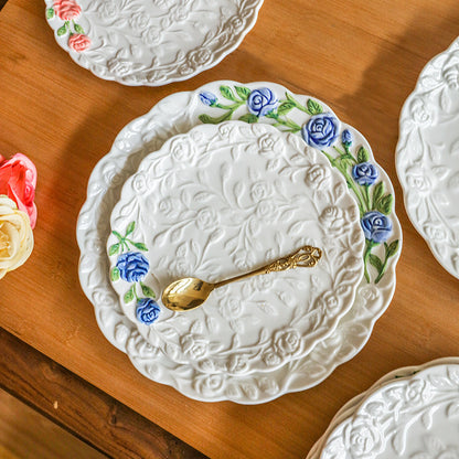 Porcelain - Floral Dessert Plates French Style