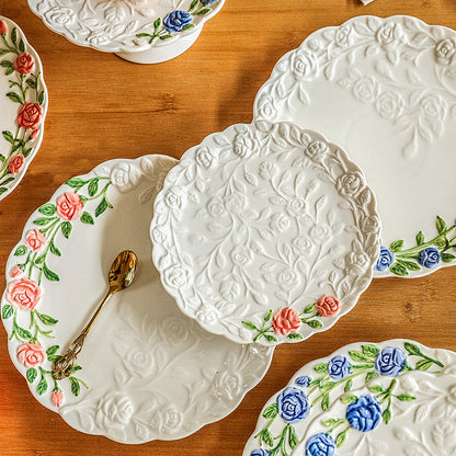 Porcelain - Floral Dessert Plates French Style