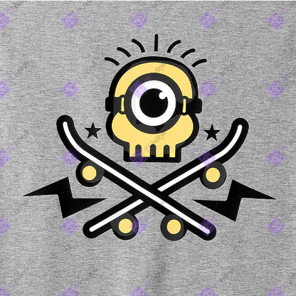 Minions T-shirt Skeleton Design (grey)