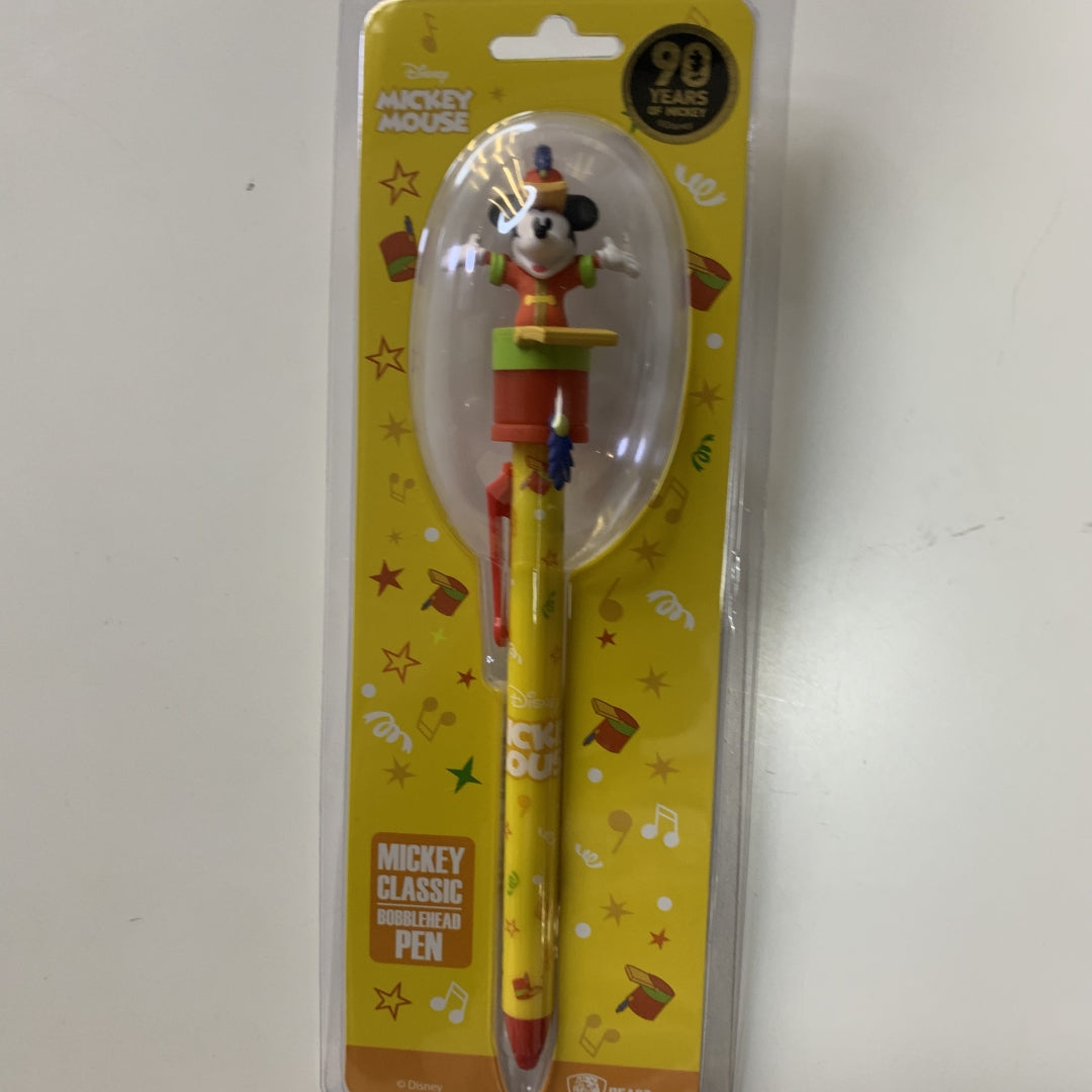 Disney Pen With Pull-back Car And Classic Mickey Series Bobblehead Pen