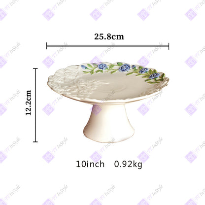 Porcelain - Floral Dessert Plates French Style