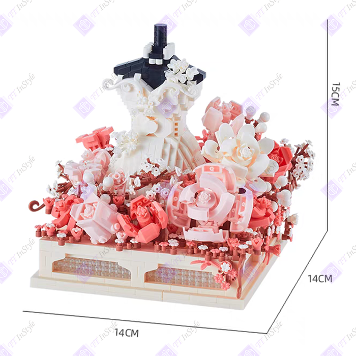 Toy Building Block - Flower (Floral Wedding Dress)