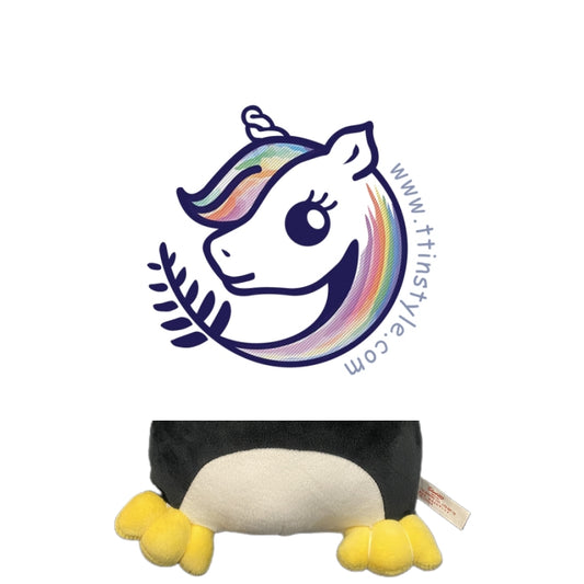 Cool black penguin plush toy