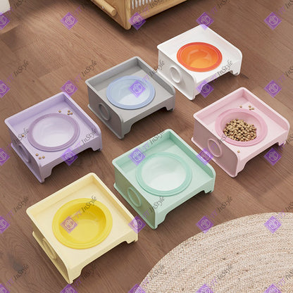 Pet Ware - Quality Porcelain Bowls & Polypropylene Stands (Macaroon Color)
