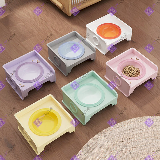 Pet Ware - Quality Porcelain Bowls & Polypropylene Stands (Macaroon Color)