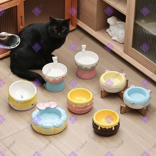 Pet Ware - Porcelain Bowl & Bamboo Stand