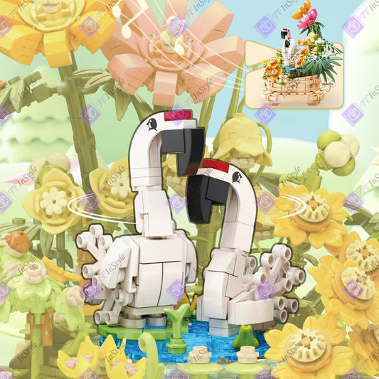 Toy Building Block - Flower & Crane