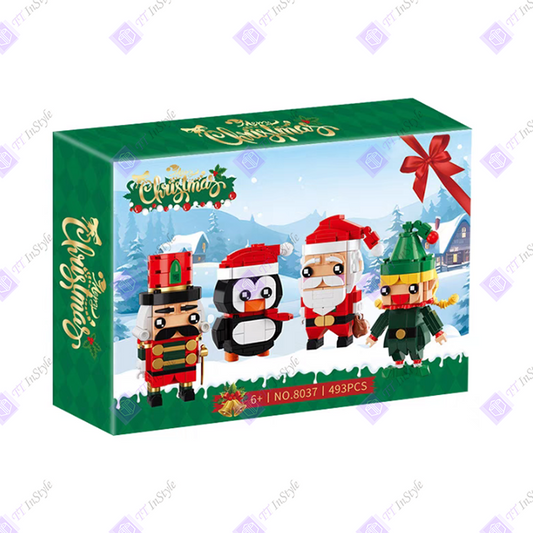 Toy Building Block - Christmas (Square Head Santa, Elf, Walnut Soldier, Penguin)