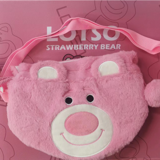 Pink strawberry bear plush BagToy Kids Birthday Gift
