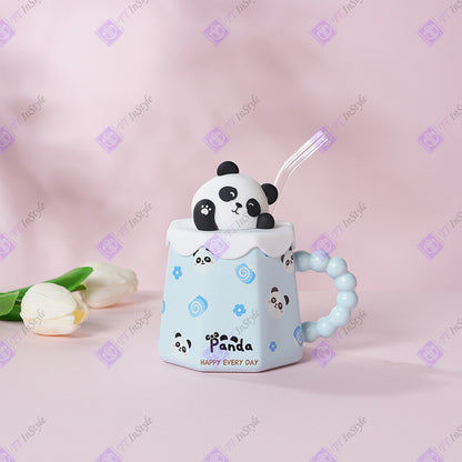 Porcelain - Mugs (Animal design, Lid & Straw)