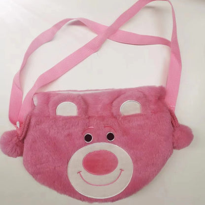 Pink strawberry bear plush BagToy Kids Birthday Gift